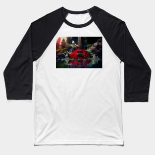 Commercial Guitar Art With Water Splashing In The Forest Baseball T-Shirt